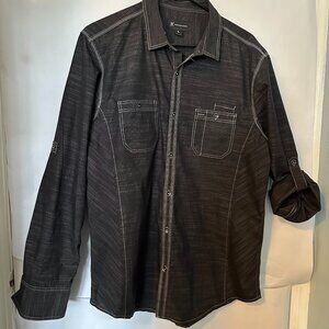 INC Mens BLK Denim LG Long Sleeve shirt